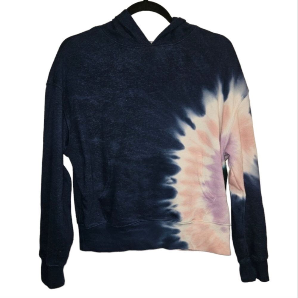 Wildfox Hoodie Hadley Tie Dye Women's Size XS Extra Small Navy Blue Sweatshirt